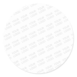 Your Logo Automatically Lightened & Repeating Classic Round Sticker