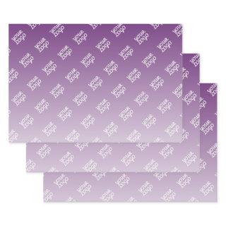 Your Logo Automatically Tiled | Editable Purple  Sheets