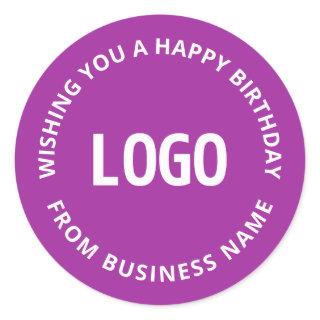 Your Logo & Custom Text | Happy Birthday From… Classic Round Sticker