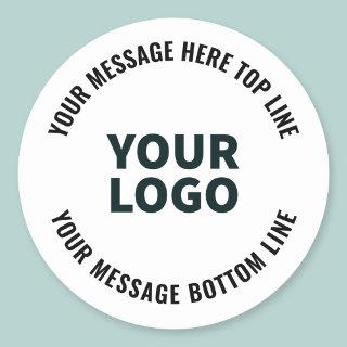 Your Logo Design or Image | Bold Editable Text Classic Round Sticker