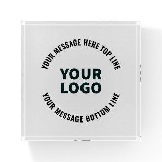 Your Logo Design or Image | Bold Editable Text Paperweight