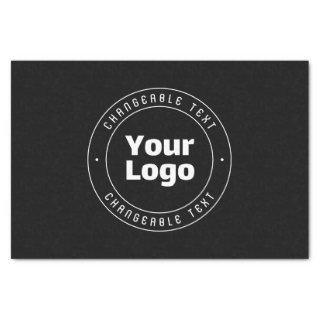 Your Logo & Editable Text Template | Black & White Tissue Paper