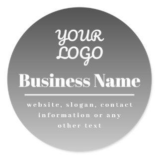 Your Logo Fading Gradient Background Classic Round Sticker