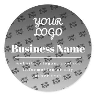 Your Logo Here Tiled Pattern Black & White Classic Round Sticker