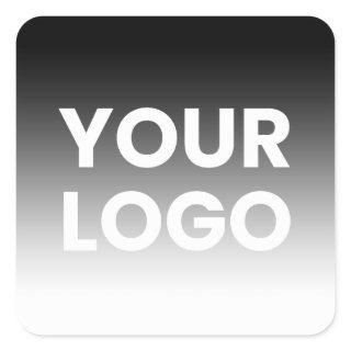 Your Logo & Modern Editable Color Gradient Square Sticker