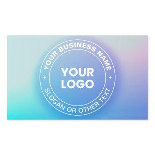 Your Logo | Modern Fading Color Ombre & White Text Rectangular Sticker