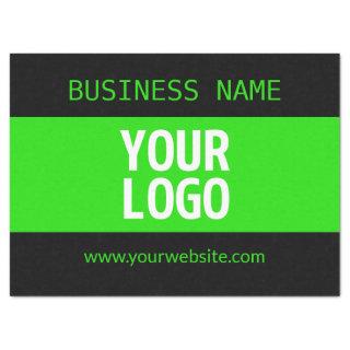 Your Logo or Image | Black & Bright Green Tissue Paper