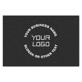 Your Logo or Image & Editable Text | Black & White Tissue Paper