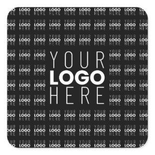 Your Logo or Image Tiled Pattern Large Center Logo Square Sticker