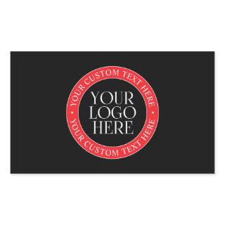 Your Logo or other Image | Black Red & White Rectangular Sticker