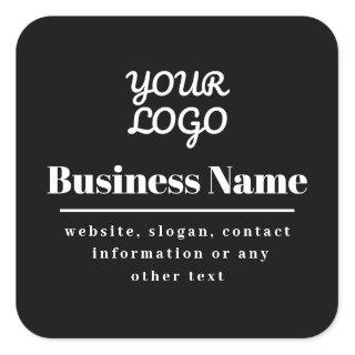 Your Logo Retro-Modern Black & White Square Sticker