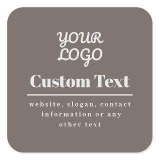 Your Logo Retro-Modern Modern Beige & Light Grey Square Sticker