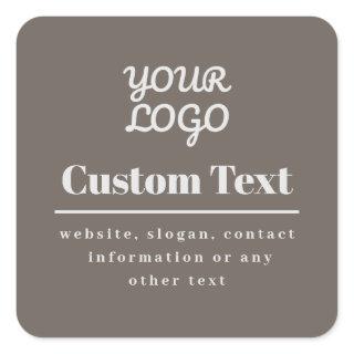 Your Logo Retro-Modern Modern Beige & Light Grey Square Sticker