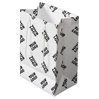 Your Logo | Simple Alternating Repeating Pattern Medium Gift Bag