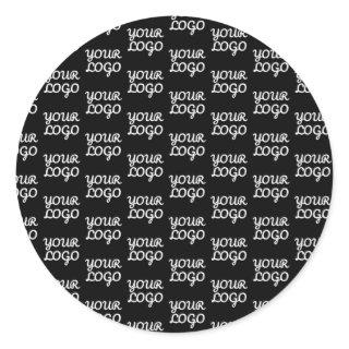 Your Logo | Simple Repeating Logo Pattern  Classic Round Sticker