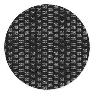 Your Logo | Stylish Half Step Pattern Classic Round Sticker