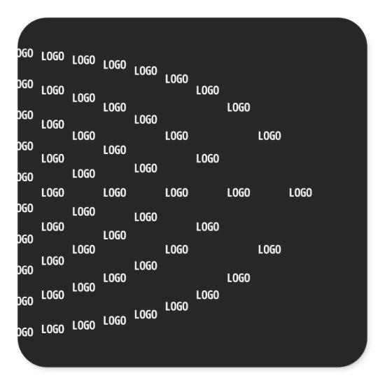 Your Logo Unique Arch Pattern | Black (editable) Square Sticker