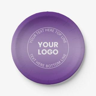 Your Logo w/Editable Any Color Gradient  Paper Plates