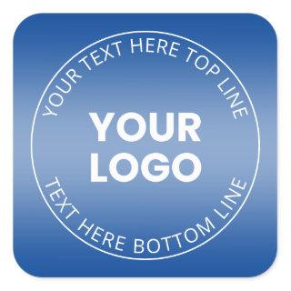 Your Logo w/Editable Any Color Gradient  Square Sticker