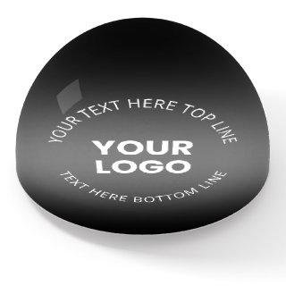 Your Logo w/Editable Black & White Gradient  Paperweight