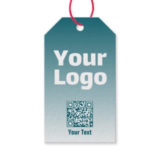 Your Logo w/Editable QR code & Gradient Ombre Gift Tags