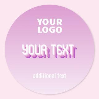 Your Logo with Retro-Modern Editable Text Classic Round Sticker