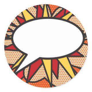 Your Message Speech Bubble Fun Retro Comic Book Classic Round Sticker