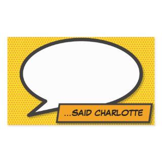 Your Message Speech Bubble Fun Retro Comic Book Rectangular Sticker