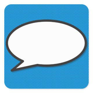 Your Message Speech Bubble Fun Retro Comic Book Square Sticker