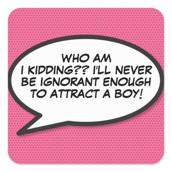 Your Message Speech Bubble Fun Retro Square Sticker