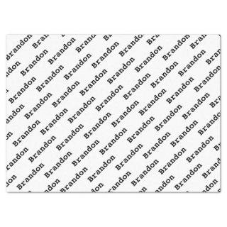 Your Name Black/White Birthday Text Pattern Tissue Paper