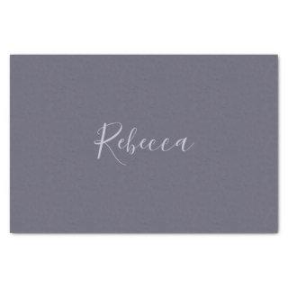 Your Name | Elegant Lavender Script on Hazy Purple Tissue Paper