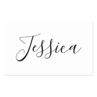 Your Name | Elegant Script Rectangular Sticker