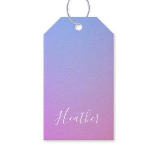 Your Name or Word | Purple Pink & Blue Gradient Gift Tags