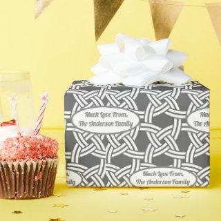 Your Name Retro Christmas Shades of Gray MCM Wrapp