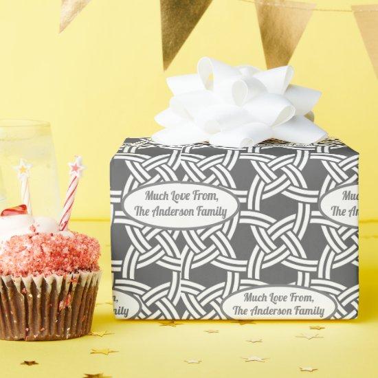 Your Name Retro Christmas Shades of Gray MCM Wrapp