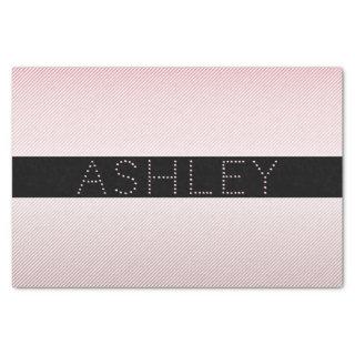 Your Name | Thin Rose Ombre & White Stripes Tissue Paper