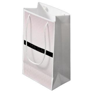 Your Name | Thin White & Sublte Rose Ombre Stripes Small Gift Bag