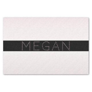 Your Name | Thin White & Sublte Rose Ombre Stripes Tissue Paper
