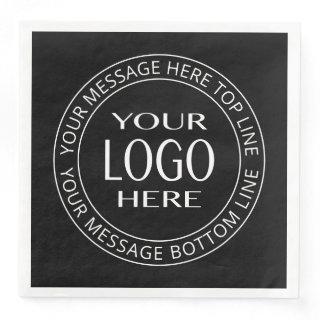 Your Own Logo & Customizable Circular Text Paper Dinner Napkins