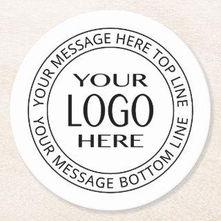Your Own Logo & Customizable Circular Text Round Paper Coaster