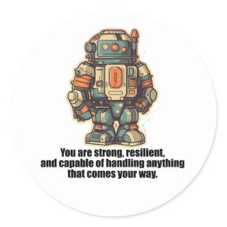 Your past does not define your future. classic round sticker