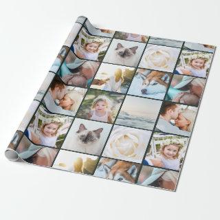 Your Photo Custom Grid Collage Dark Green