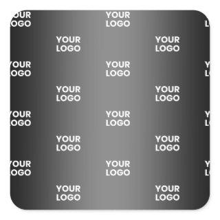 Your Simple Repeating Logo | Black & Grey Gradient Square Sticker