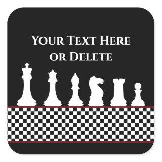Your Text/Color Chessboard Piece Chess King Black Square Sticker