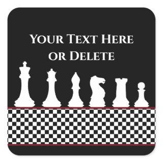 Your Text/Color Chessboard Piece Chess King Black Square Sticker