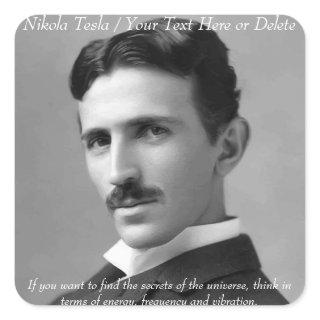 Your Text/Color Inventor Nikola Tesla Photo Quote Square Sticker
