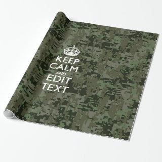 Your Text Digital Camouflage Olive Green Keep Calm