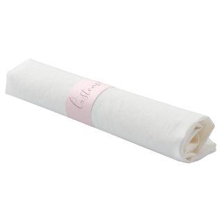 Your Text | Elegant Script & Soft Blush Pink Napkin Bands