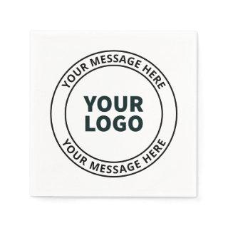 Your Uploaded Logo + Editable Circular Text  Napkins
